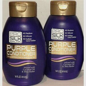 2x Pro Silk Salon Purple Conditioner With Coconut Oil & Shea Butter 14 Fl Oz